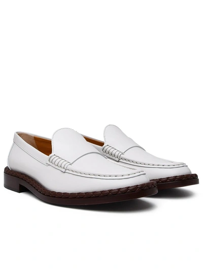 Shop Tod's White Leather Loafers