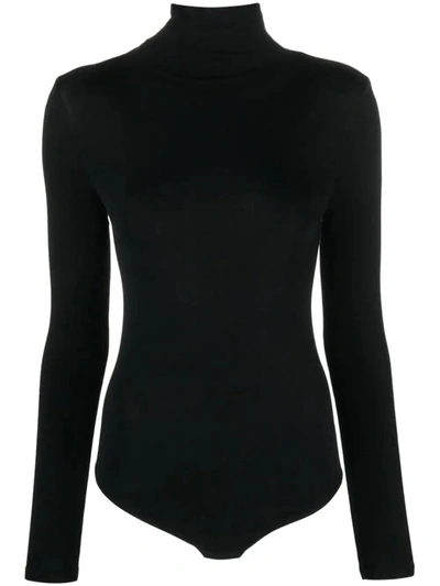 Shop Wolford Bodysuit With High Neck And Long Sleeves In Black
