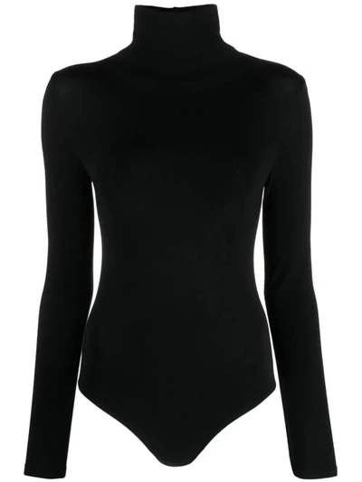 Shop Wolford High-neck Long-sleeve Jumpsuit In Black
