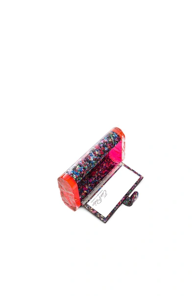 Shop Edie Parker Lara Backlit Clutch In Rainbow Confetti & Red Fluorescent