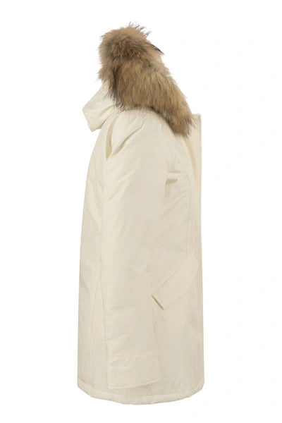Shop Woolrich Arctic Parka Fur Racoon In Milk