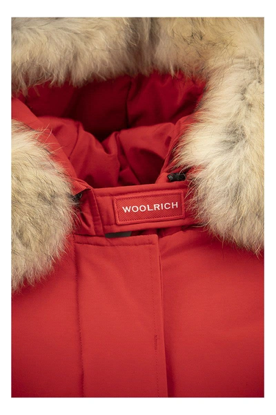 Shop Woolrich Arctic Parka Fur Racoon In Red