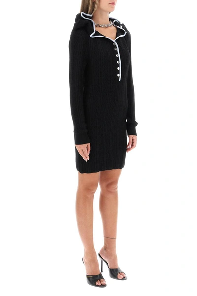 Shop Y/project Y Project Merino Wool Dress With Necklace In Black