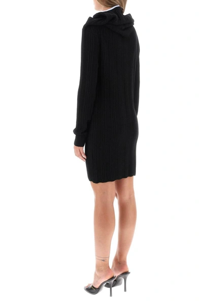 Shop Y/project Y Project Merino Wool Dress With Necklace In Black