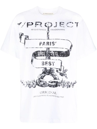 Shop Y/project Evergreen Paris` Best Print T-shirt Clothing In White