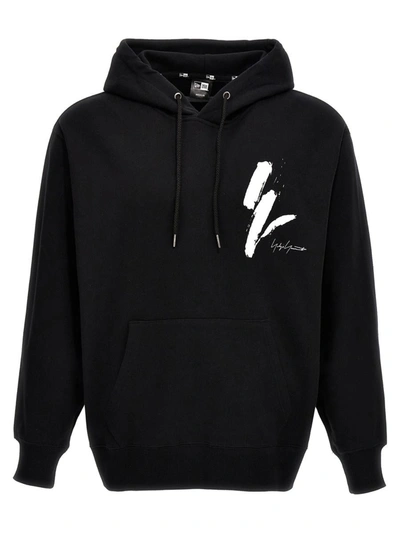 Yohji Yamamoto New Era Hooded Sweatshirt With Logoed Embroidery And Print In Black