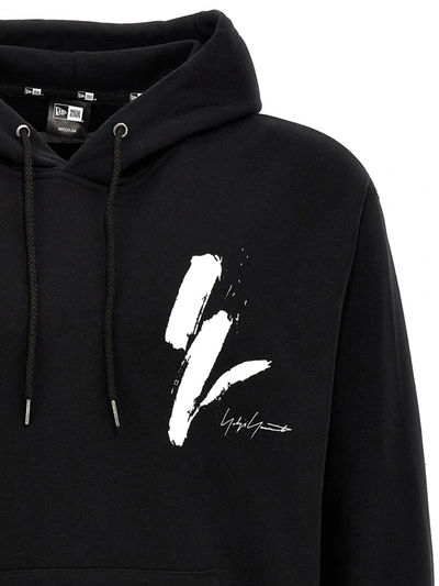 Yohji Yamamoto New Era Hooded Sweatshirt With Logoed Embroidery And Print In Black