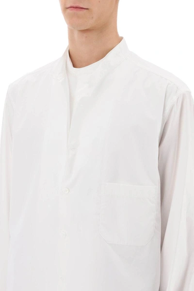 Shop Yohji Yamamoto Layered Longline Shirt In White