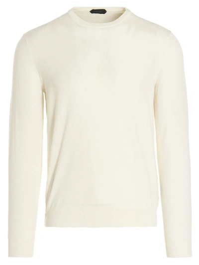 Shop Zanone Flex Wool Gauge Sweater In White
