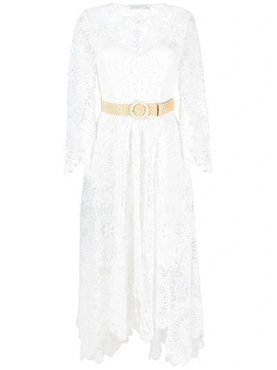 Shop Zimmermann Chintz Doily-lace Dress In Ivory