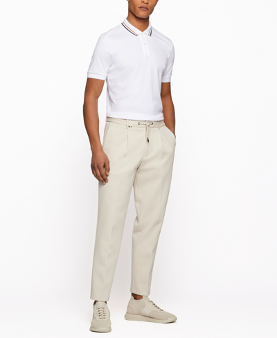 Shop Hugo Boss Boss By  Men's Slim-fit Polo Shirt In White