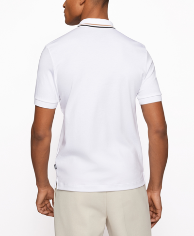 Shop Hugo Boss Boss By  Men's Slim-fit Polo Shirt In White