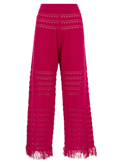 Shop Elisabetta Franchi Lace Stitch Frayed In Pink