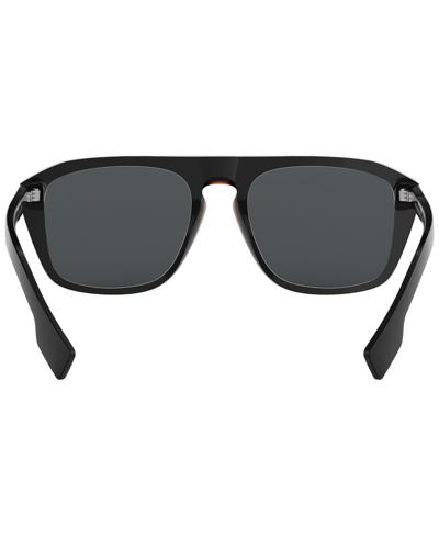 Shop Burberry Polarized Sunglasses, Be4286 55 In Check Multilayer Black,polar Grey