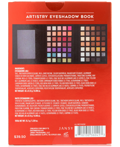 Shop Created For Macy's Artistry Eyeshadow Book,  In Red