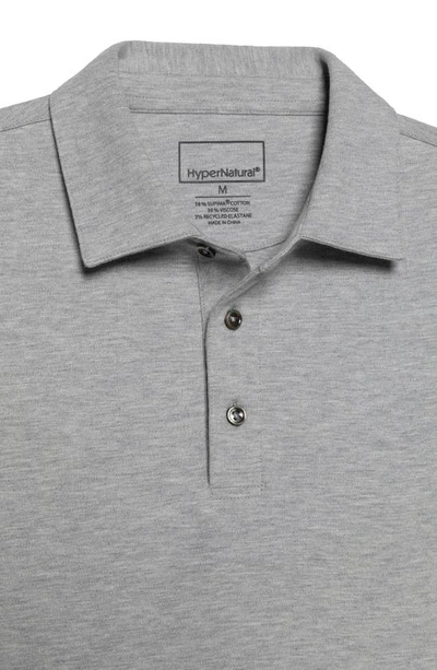 Hypernatural El Capitán Classic Fit Supima® Cotton Blend Piqué Golf Polo In Grey Heather