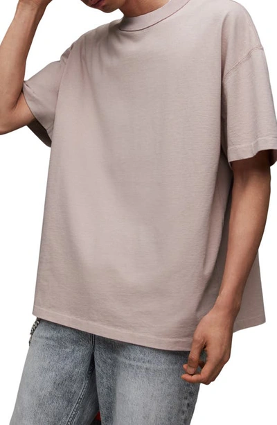 Shop Allsaints Isac Cotton T-shirt In Floss Pink