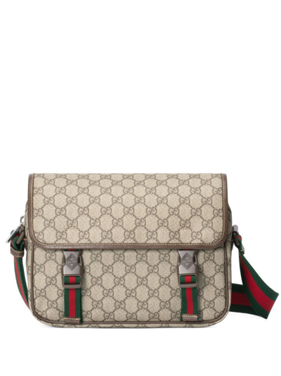 Shop Gucci Neutral Gg Canvas Cross Body Bag In Neutrals