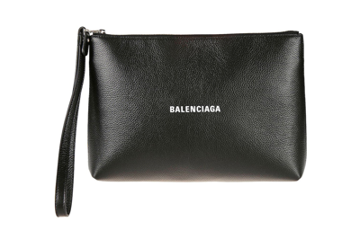 Pre-owned Balenciaga Logo Cash Pouch Black