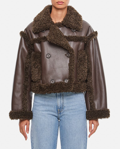 Shop Stand Studio Kristy Faux Shearling Jacket In Brown