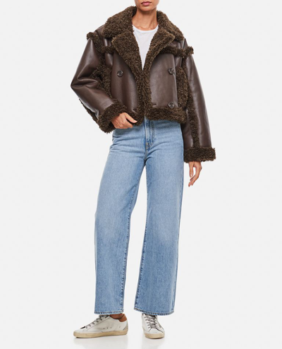 Shop Stand Studio Kristy Faux Shearling Jacket In Brown