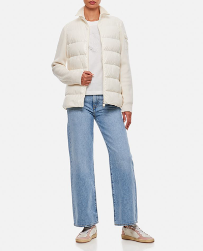 Shop Moncler Down-filled Zip Up Cardigan In White