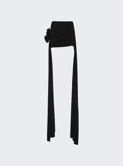 Shop Magda Butrym Double Sash Draped Mini Skirt In Black
