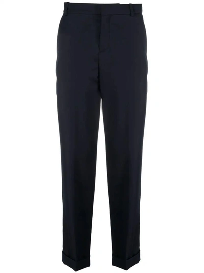 Shop Balmain Straight Cropped Trousers In Blue