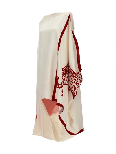 Shop Ferragamo Asymmetrical Dress In Multicolor