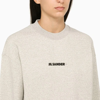 Shop Jil Sander Crewneck Sweatshirt With Logo In Grey