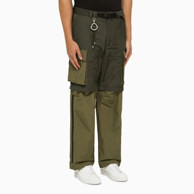 Shop Moncler X Pharrell Williams Convertible Cargo Trousers In Green