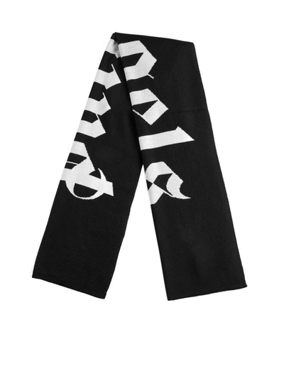 Shop Palm Angels Scarfs In Black Offwhite