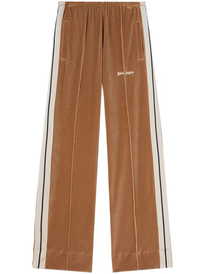 Shop Palm Angels Wide Leg Track Pants In Nude &amp; Neutrals