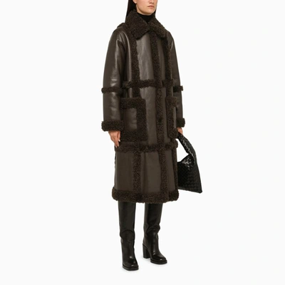 Shop Stand Studio Faux Long Coat In Brown