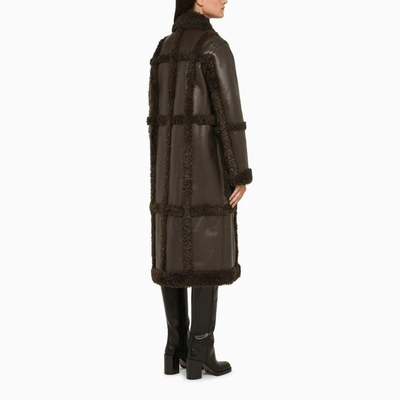 Shop Stand Studio Faux Long Coat In Brown