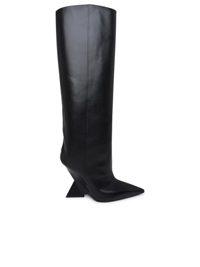Shop Attico The  Cheope Black Leather Boots