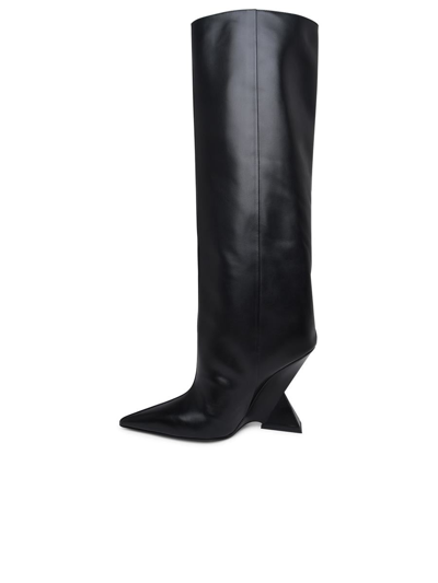 Shop Attico The  Cheope Black Leather Boots