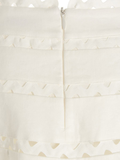 Shop Zimmermann Grosgrain Detail Skirt In White