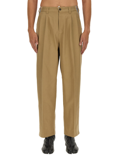 Maison Margiela Men's Wool Pants In Beige