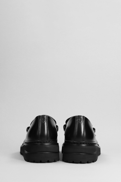 Shop Giorgio Armani Loafers In Black Leather
