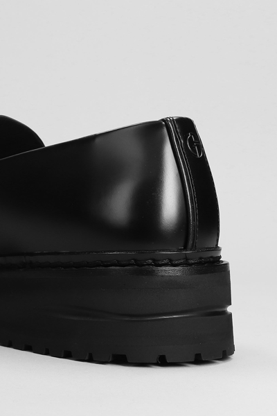 Shop Giorgio Armani Loafers In Black Leather
