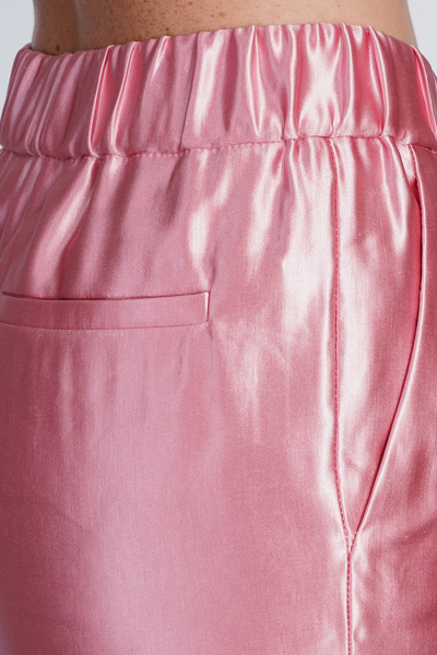 Shop Giorgio Armani Pants In Rose-pink Linen
