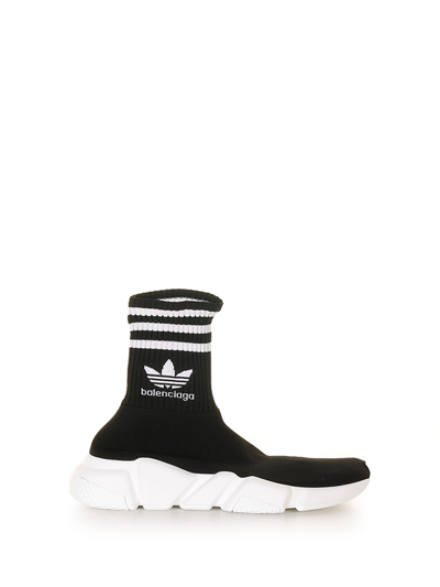 Shop Balenciaga Speed Slip On Sneakers By Adidas In Black White