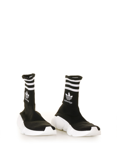 Shop Balenciaga Speed Slip On Sneakers By Adidas In Black White