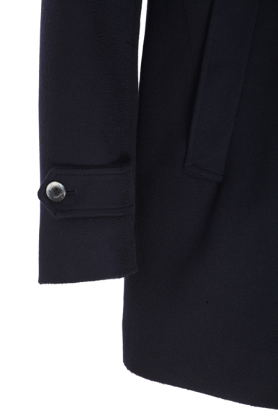 Shop Herno H Wool And Cashmere Coat In Blu