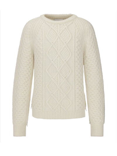 Shop Dior Wool Crewneck Sweater In Ivory