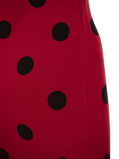 Shop Marni Polka Dot Viscose Sheath Dress In Red