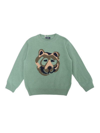 Shop Il Gufo Bear Sweater In Green
