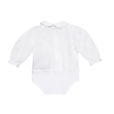 Shop Balmain Bodysuit With Embroidery In White