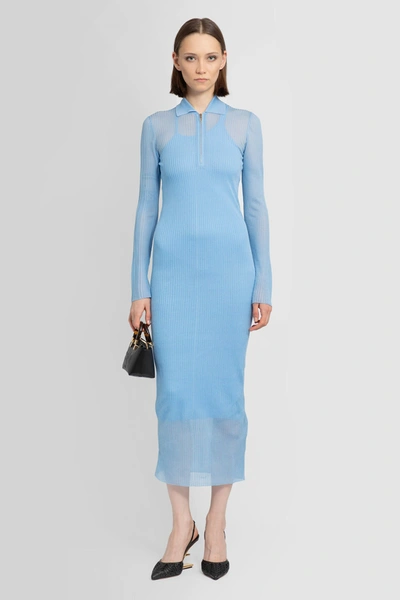 Shop Fendi Woman Blue Dresses